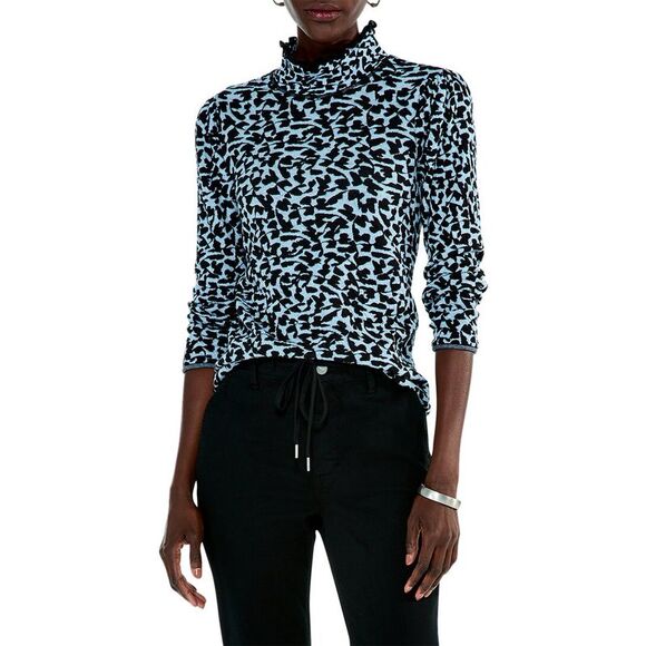NIC+ZOE Women's Climbing Vines Sweater - Lightweight Mock Neck Pullover - View #11